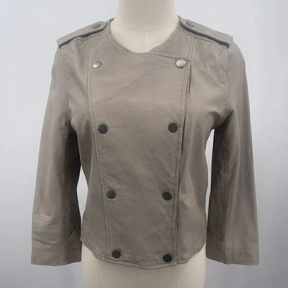 Joie womans lamb leather jacket medium silk lined Box G - Picture 2 of 10